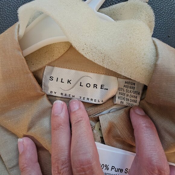 Vintage Silk Lore Beige Blouse Set - Picture 7 of 12